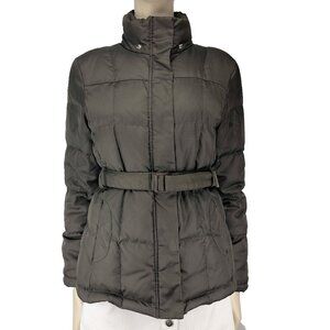 ESPRIT COLLECTION Quilted Down Feather Winter‎ Puffer Belted Green Coat Size 4